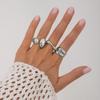 2025 New Vintage Punk Metal Rings Set for Women Aesthetics Jewelry Gift Gold Silver Color Irregular Geometric Knuckle Joint Ring Opening Jewelry