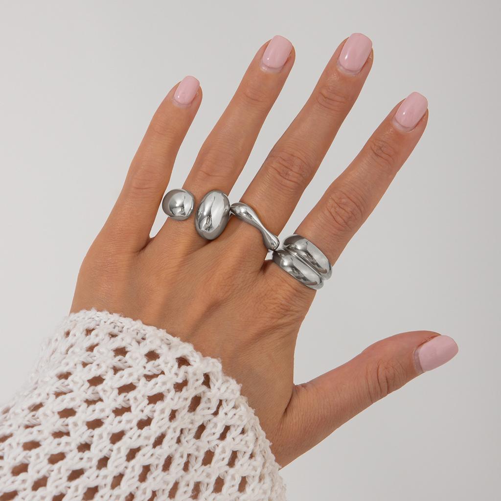 2025 New Vintage Punk Metal Rings Set for Women Aesthetics Jewelry Gift Gold Silver Color Irregular Geometric Knuckle Joint Ring Opening Jewelry