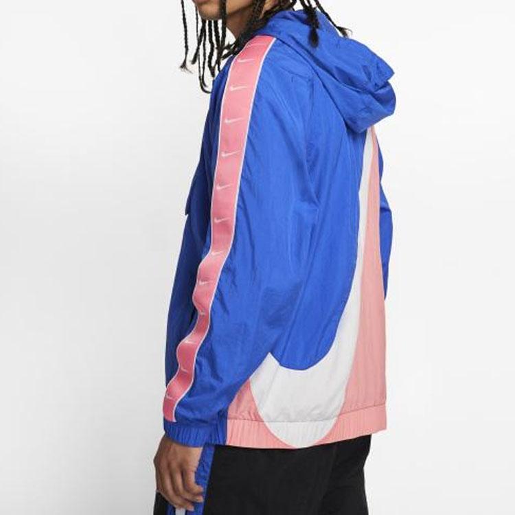 Nike Nsw Big Swoosh Half-Zip Hooded Jacket Men Jacket Blue Pink CD0420-480