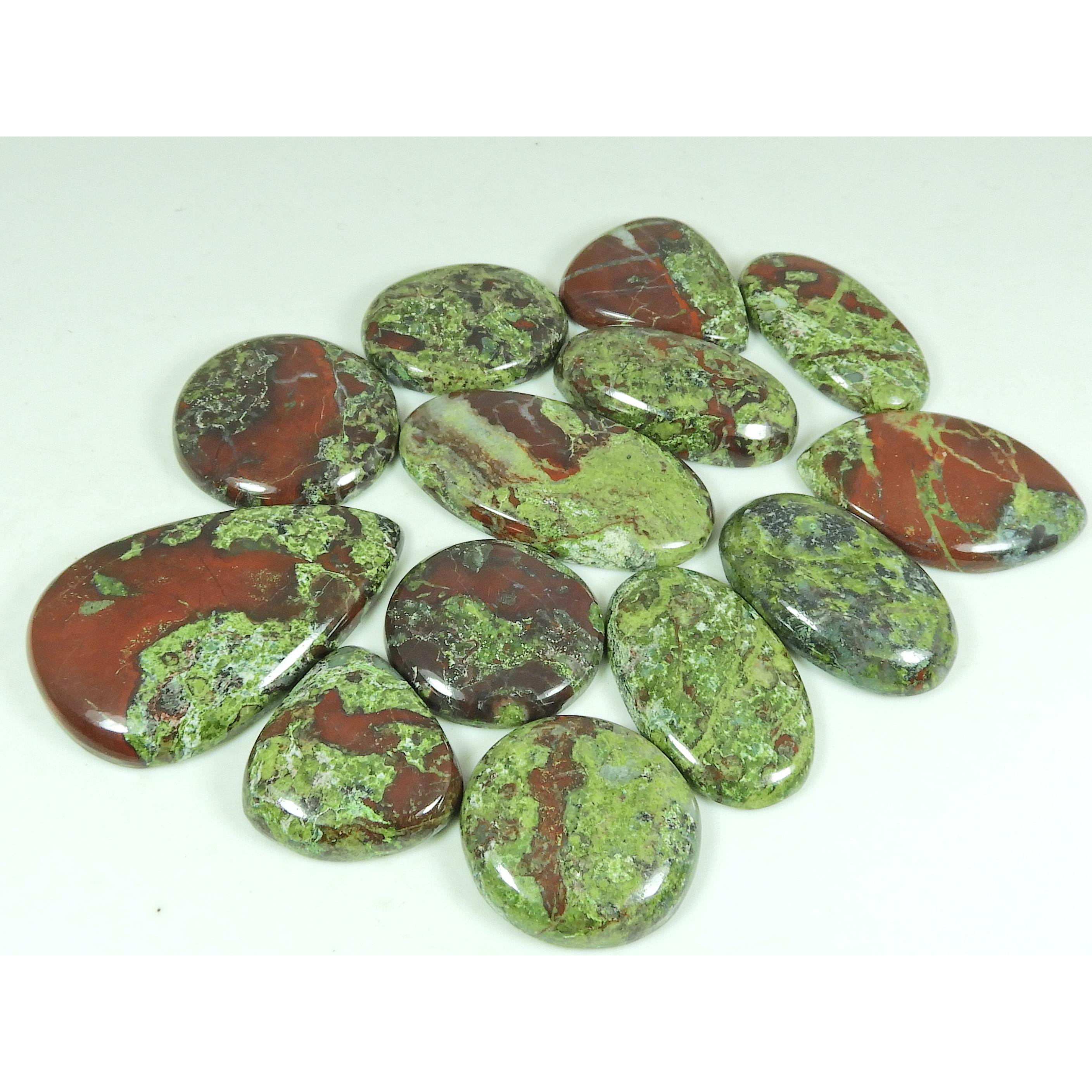 

27-43MM Natural Dragon Jasper Cabochon loose Gemstone 13Pcs Lot 470Cts. SY-511