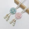 2PCS Adjustable Pearl Curtain Buckle Beautifully Curtains Tie Rope Camellia Curtain Tieback  Home