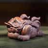 Yixing Zisha Wealth-attracting Golden Toad Tea Pet Antique Tea Spirit Tea Figurine Play Toys Tea Statue Ornaments Supplies Gift