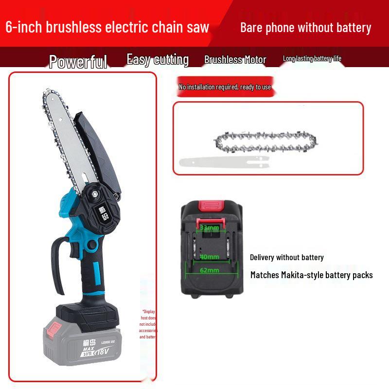 Compact Lithium Battery Handheld Electric Chainsaw - Rechargeable Tree Felling Tool with Large Capacity