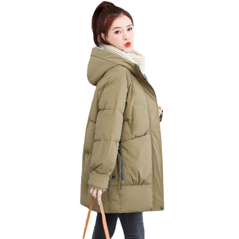 Down cotton-padded clothes women's long new loose bread clothes thickened cotton-padded clothes casual cotton-padded jacket