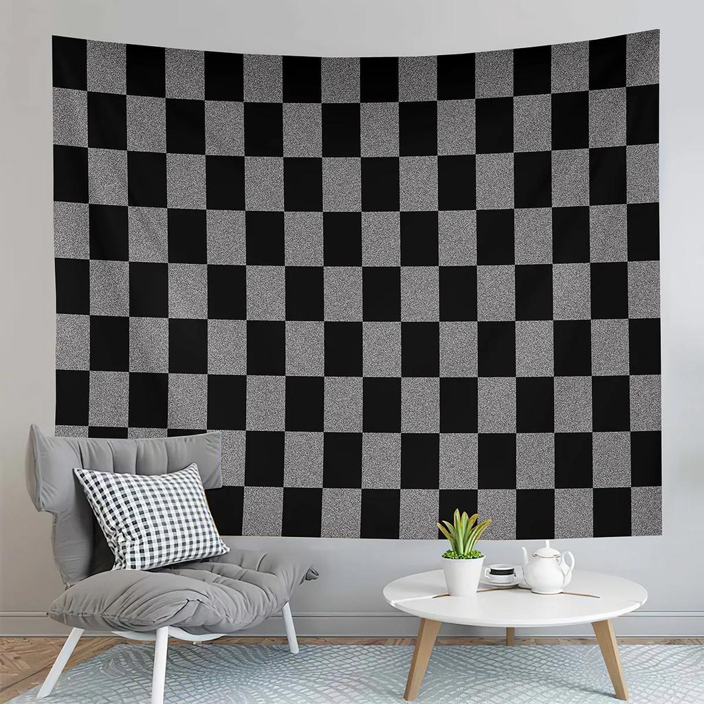 Checkerboard Tapestry Black and White Pattern Tapestry Abstract Style Tapestry Wall Hanging Tapestries Living Room Bedroom Dorm
