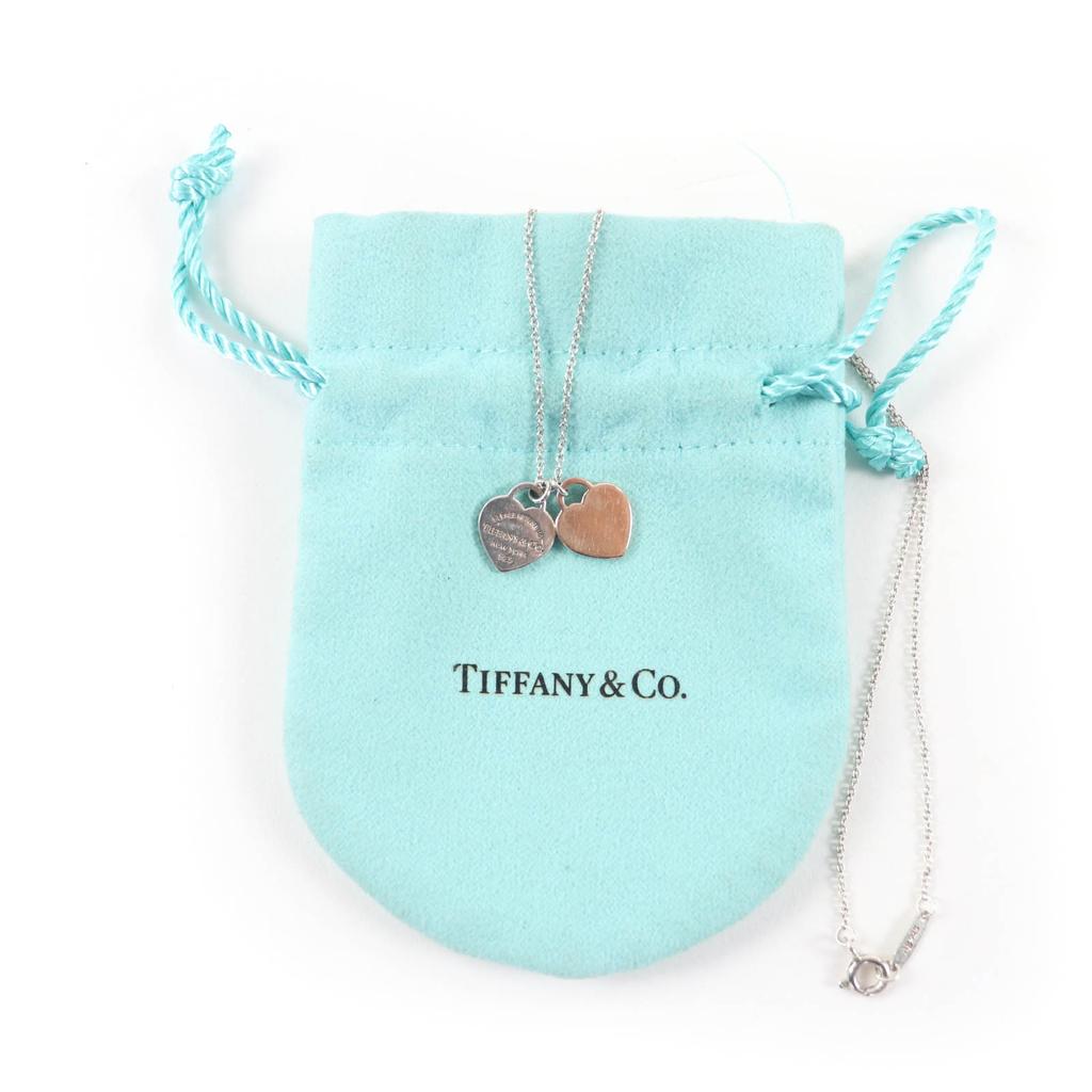 Bardzo dobry TIFFANY&Co. Naszyjnik Podwójny Wisiorek Serce Srebro 925 Kobiety Używany