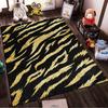 Luxuriöser Schwarz-Gold-Glitzer-Tigerstreifen-Muster Teppich Geeignet für die Verwendung als Anti-Rutsch-Matte für Wohnzimmer, Schlafzimmer, Sofas