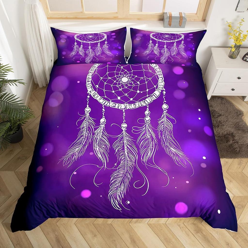 Dreamcatcher Duvet Covers for Kids Teens Queen Quilt Covers Lightweight Down Bedroom Decor 2 Pillowcases 1 Duvet Cover No Quilt