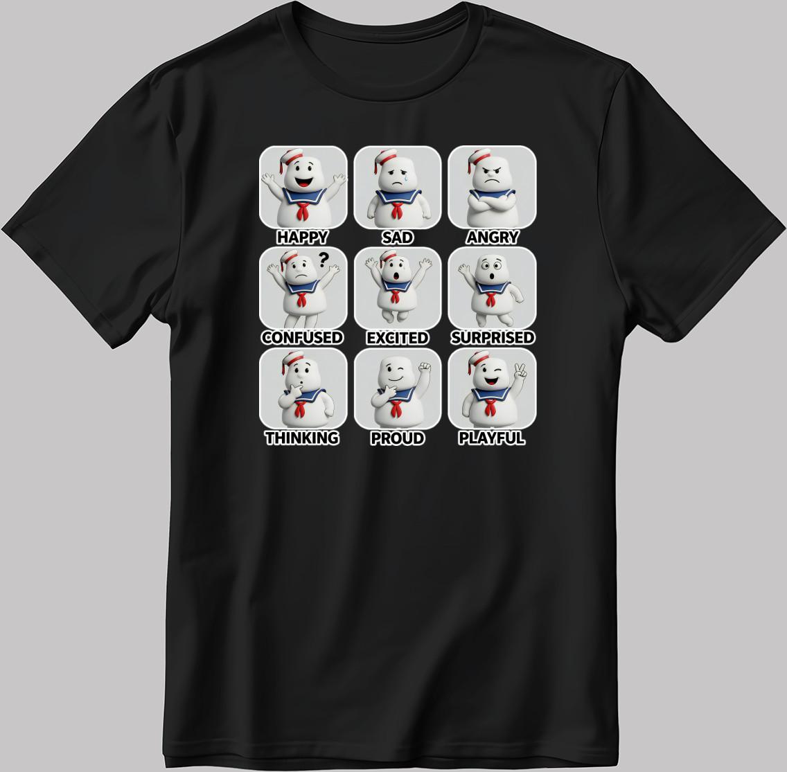 Stay Puft Marshmallow Moods White-Black Men / Women T-Shirt YZ127 L