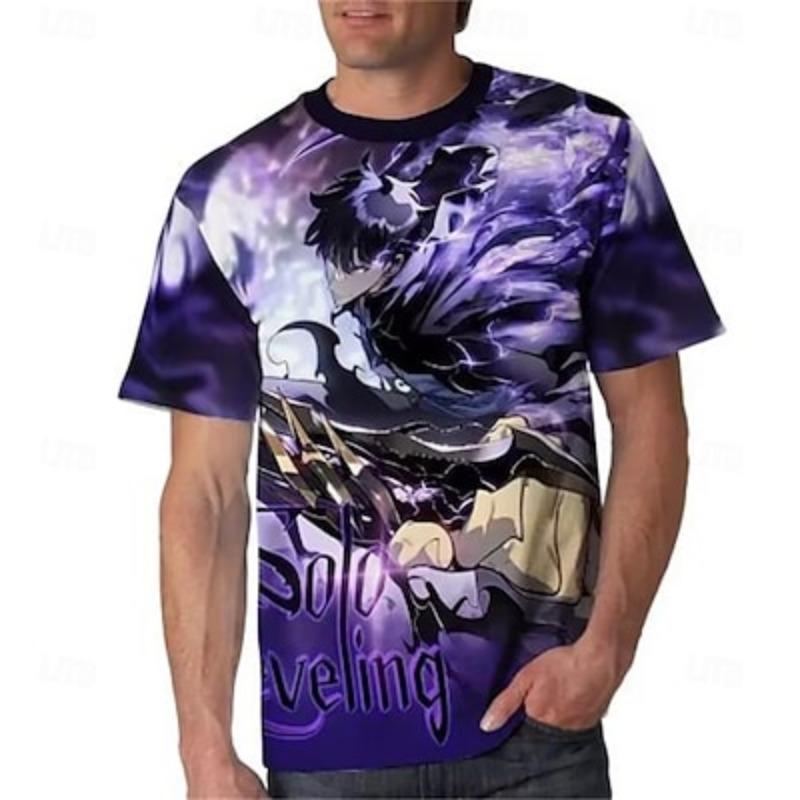 Tričko Solo level Tričko Grafika postavy grafika pro mužskou maškarádu 3D tisk ležérní denní comic con