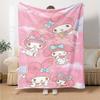 1pc My Melody Blanket Lightweight Flannel Throw for Sofa Bed Travel Camping Livingroom Office Couch Chair