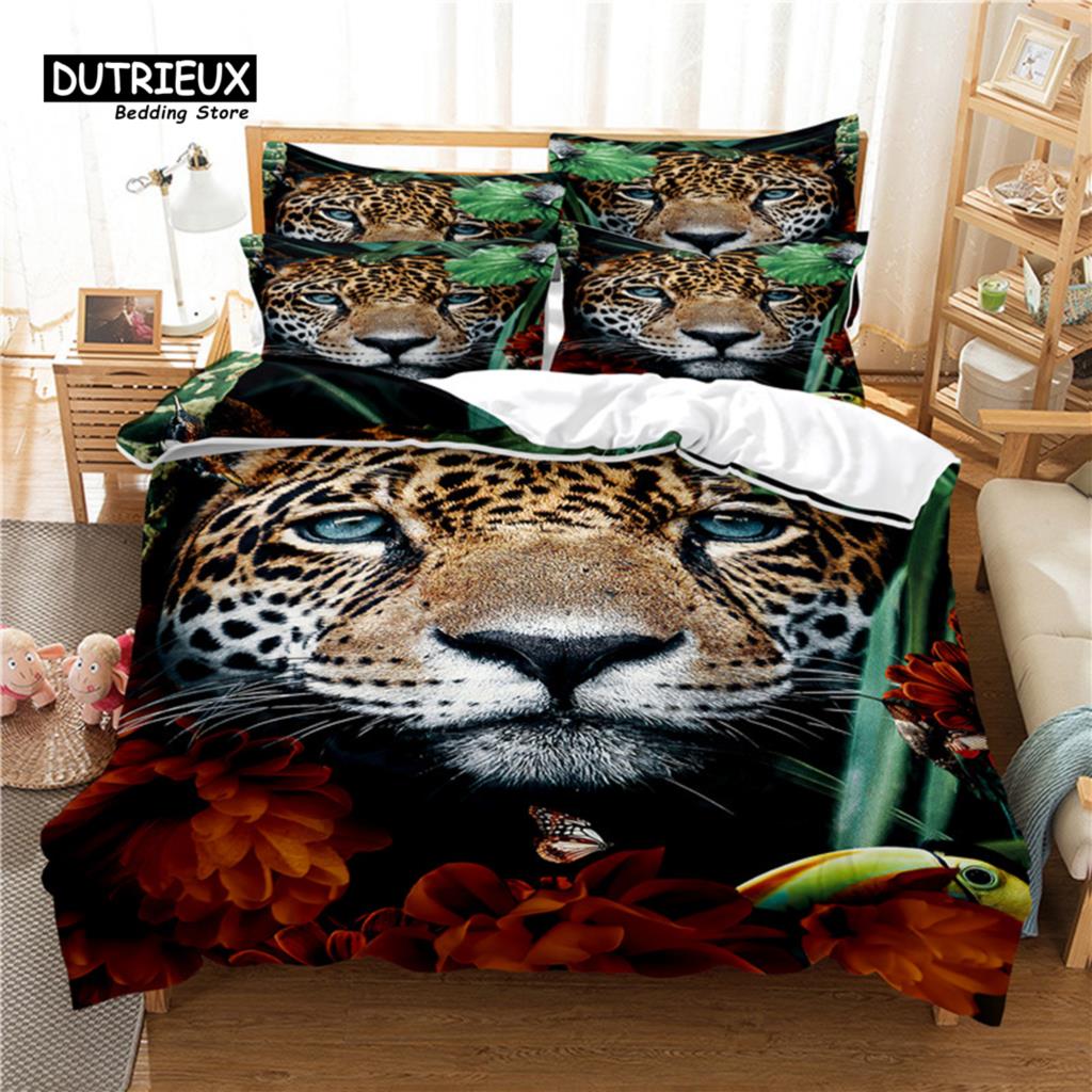 

Комплект постельного белья Lie Tiger, комплект из 3 пододеяльников, мягкий, удобный, дышащий, для декора спальни и гостевой комнаты EU single(135x200cm)