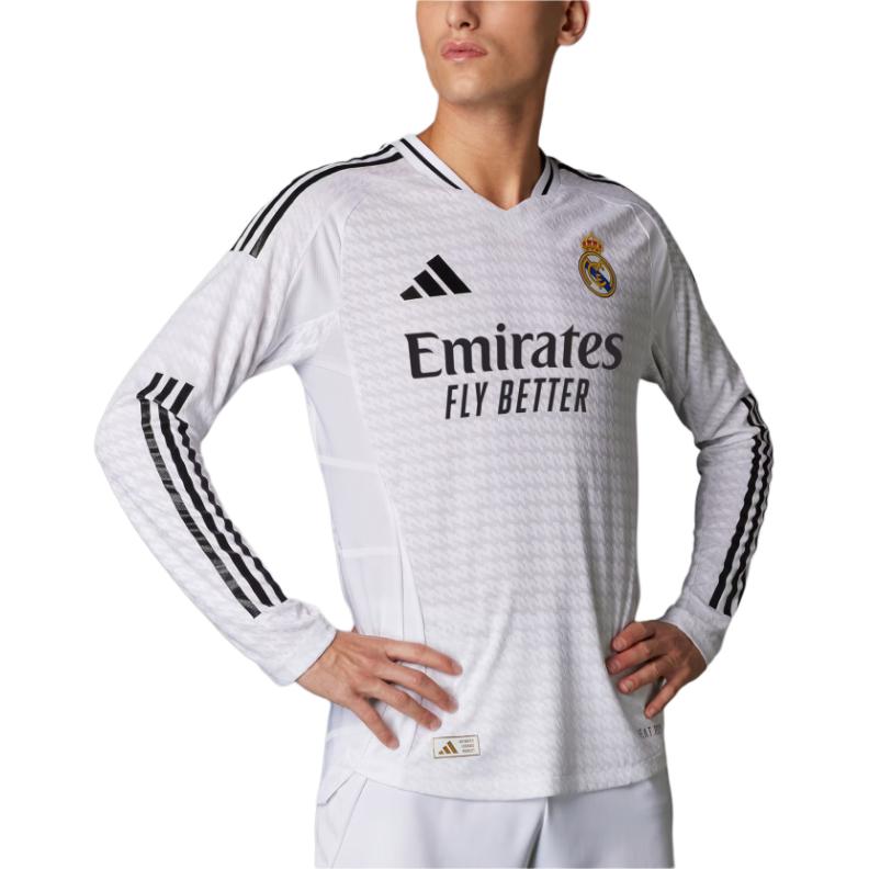 Adidas Free Shipping With AdiClub Real Madrid 24/25 Long Sleeve Home Authentic Jersey IT5204