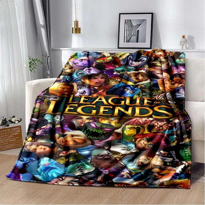 LOL 29 Styl Jinx League of Legends Kreslená flanelová deka, Měkká přehozová deka pro domácnost Ložnici Postel Pohovku Cestovní potah Dětský dárek