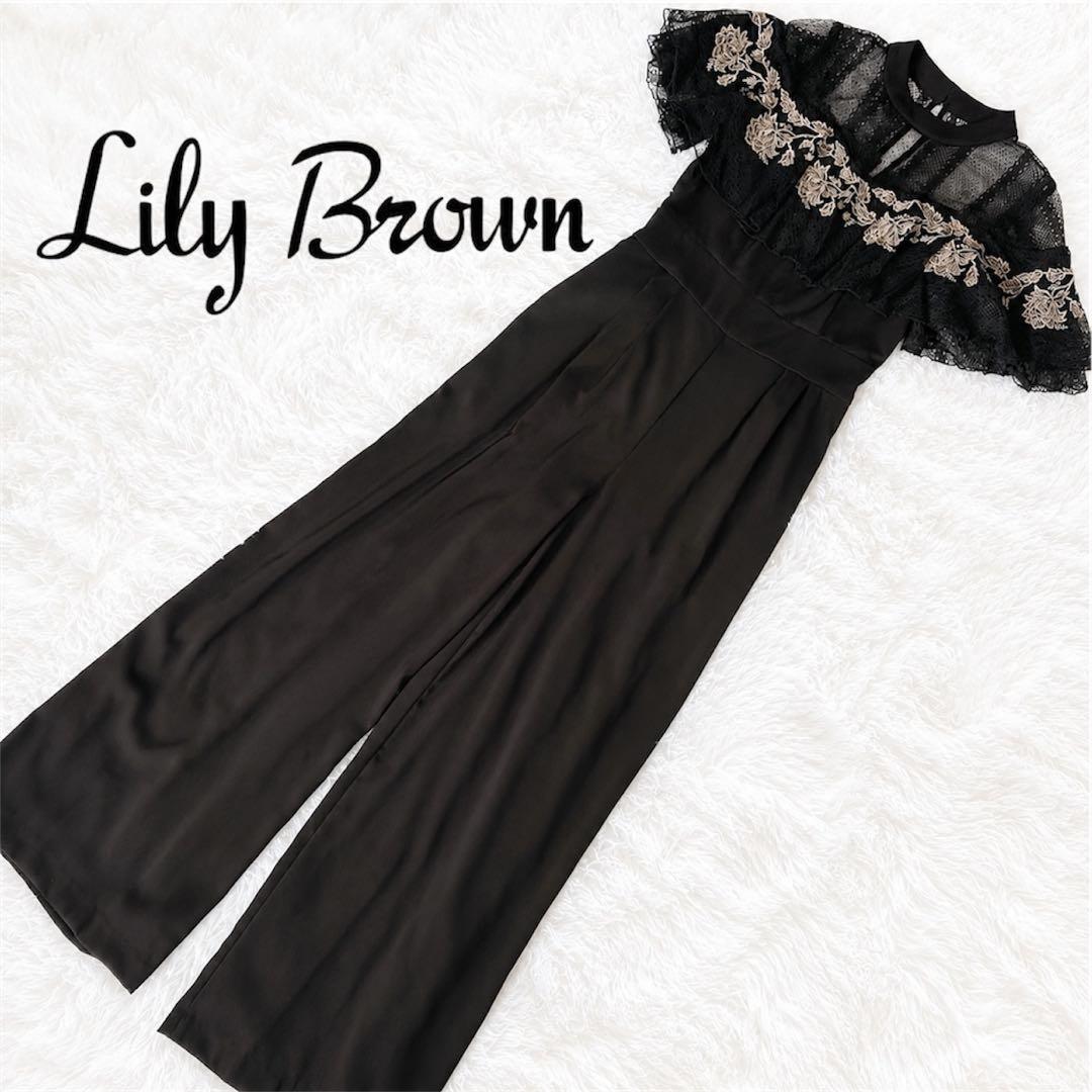 [Unused] Lily Brown Flower Embroidery Romper Black 0 S