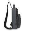 Multi-Layer Men's Chest Bag Handbag Solid Color Shoulder Bag