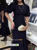 2026 Women's European & American Round Neck Short Sleeve Tweed Slimming Waist Dress