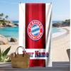 Asciugamano da Spiaggia Personalizzato Stampato Bayern Monaco Logo Calcio Supporto Nome Personalizzato Testo Asciugamano Assorbente Per Sport Viaggio Regalo Speciale