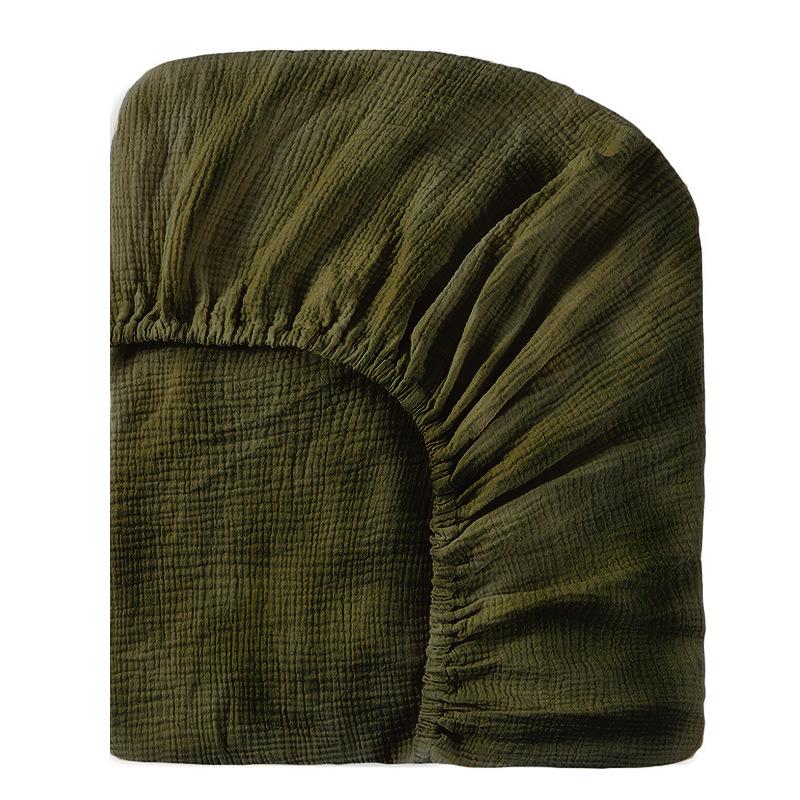 Baby Pure Cotton Double Layer Gauze Crinkle Fitted Sheet Bed Cover