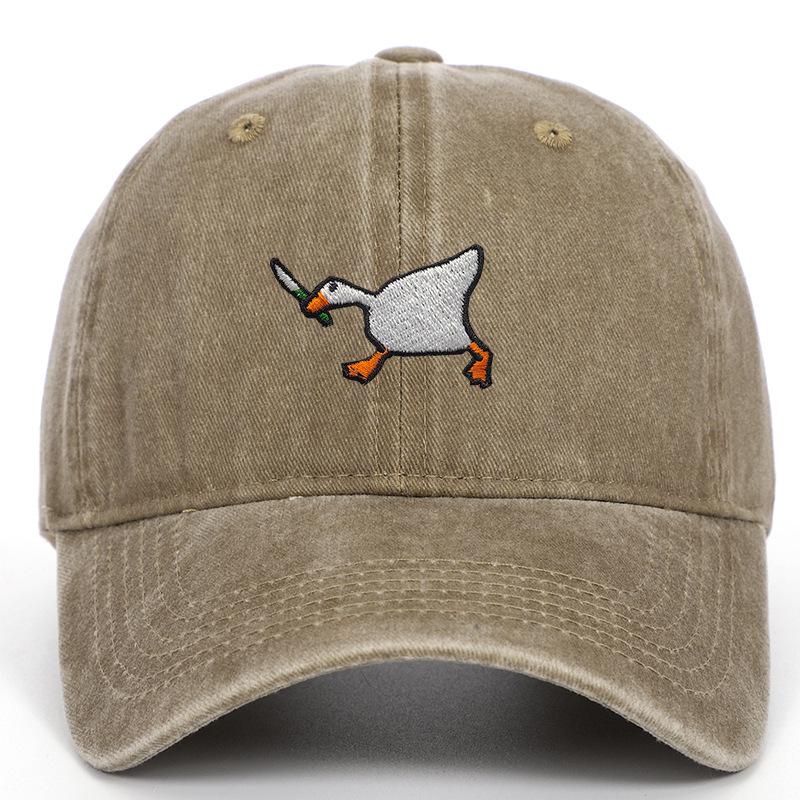 Witte Ganzen Geborduurde Unisex Baseballpet - Trendy & Veelzijdig