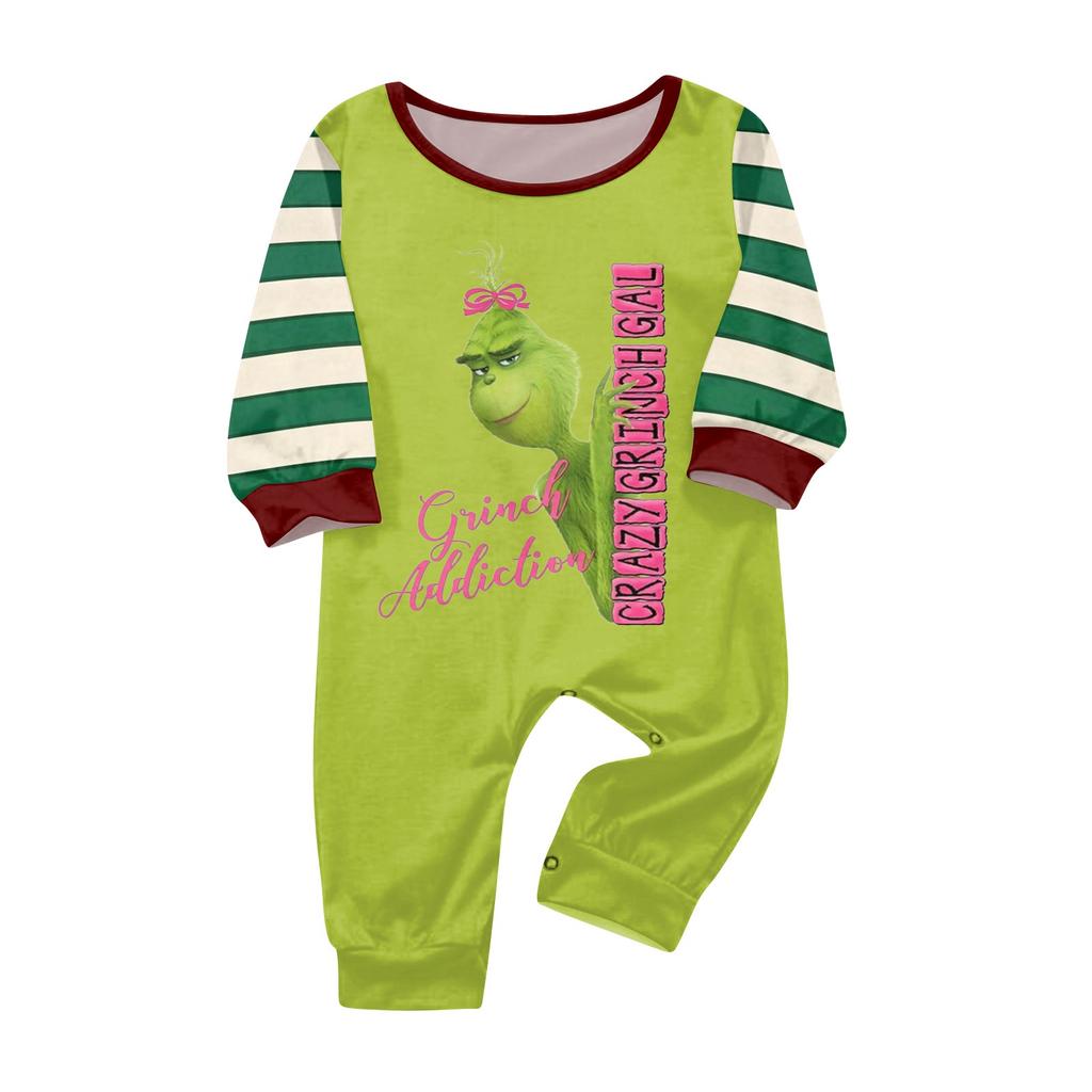 Family Matching Christmas Print Pajama Set with Long Sleeve Top and Pants