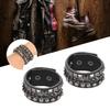 2 stk. punk armbånd vintage flerlags nagle motorsykkel imitert skinn mansjettarmbånd