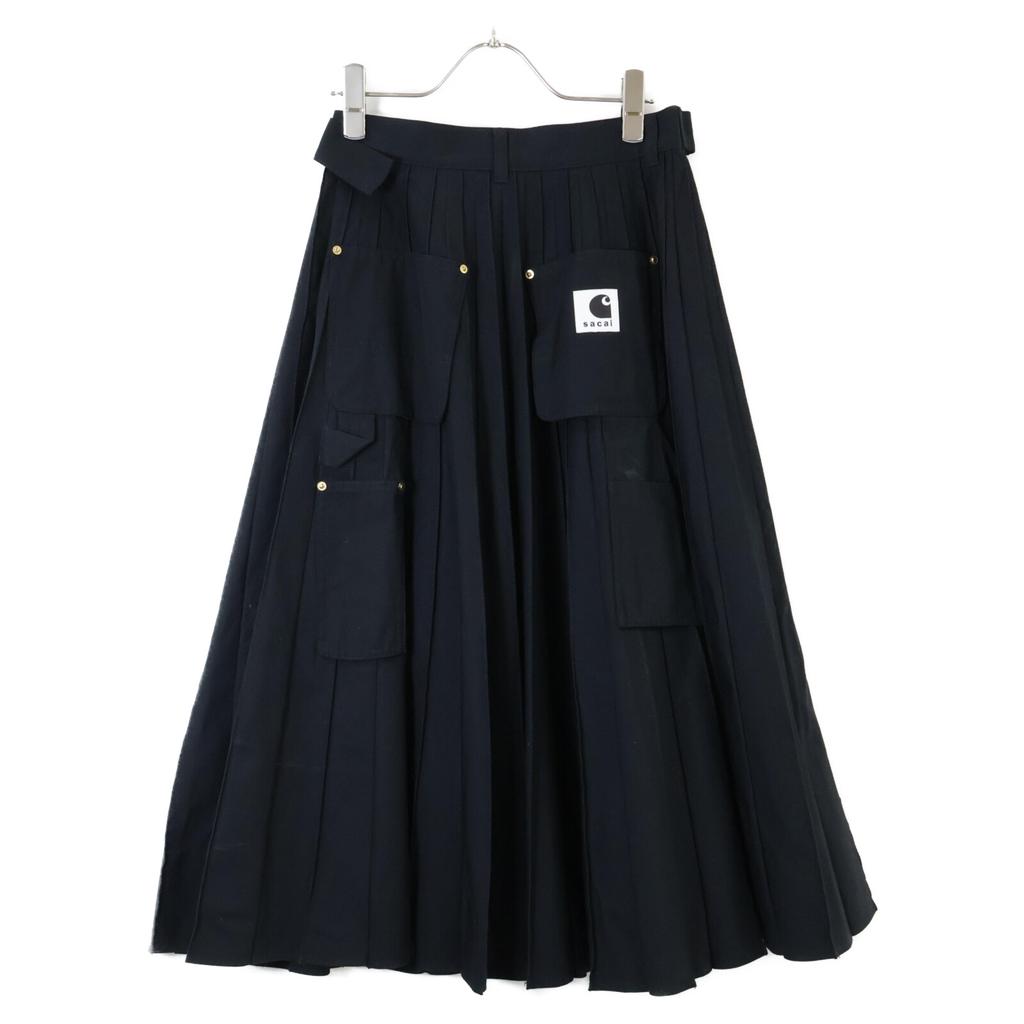 sacai [xCARHARTT WIP] 23-06744 23AW Black Pleated Skirt skirt 0 blackUsed