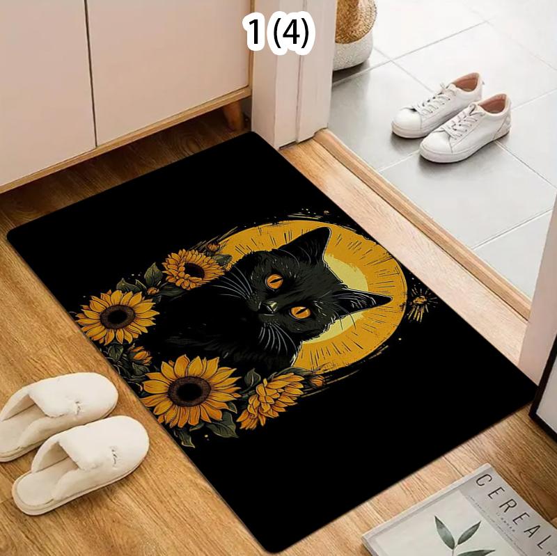 

Schnauzer Carpet Cute Cat and Puppy Indoor Entrance Doormat Living Room Kitchen Bedroom Decoration Door Mat 40cm x 60cm