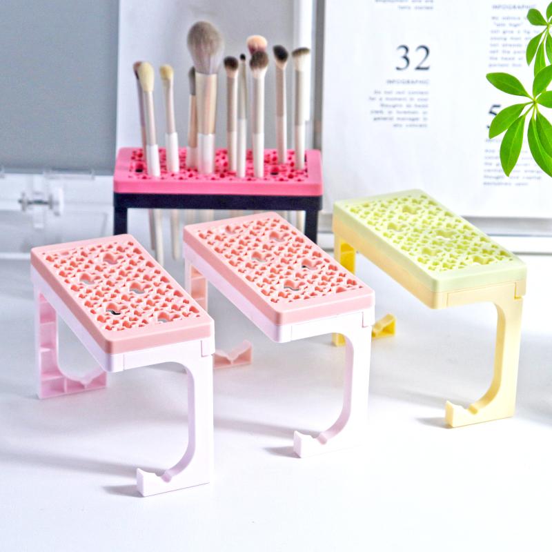 Support de séchage pour pinceaux de maquillage en silicone, étui de rangement pour set de maquillage, organisateur pour stylos à ongles et pinceaux de peinture, convient pour tous les diamètres de manche