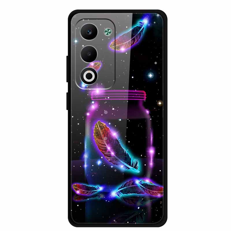 Glass Back Cover For Oppo A5 5G 2025 Phone Case 6.67" Hard Tempered Glass Case For Oppo A5i Pro 4G Case A5iPro Soft Bumper Shell