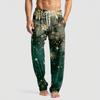 Men's Knitted Fashion Print Pocket Casual Pants Pajama Pants