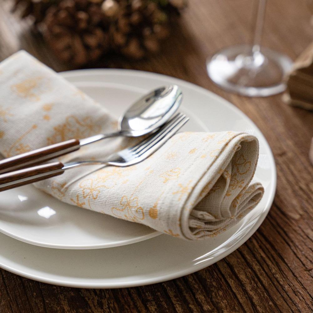 Cotton Linen Christmas Plaid Napkin Xmas Restaurant Dining Decor Table Napkin Christmas
