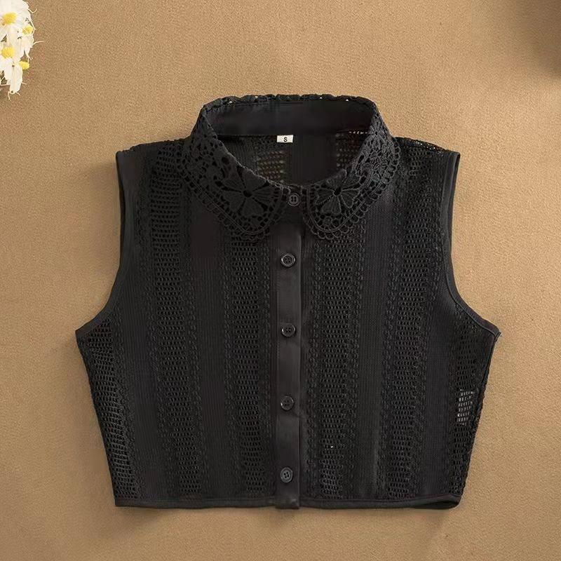 Women's Iron-Free Peter Pan Lace Hollow-Out False Collar for Autumn/Winter Sweaters