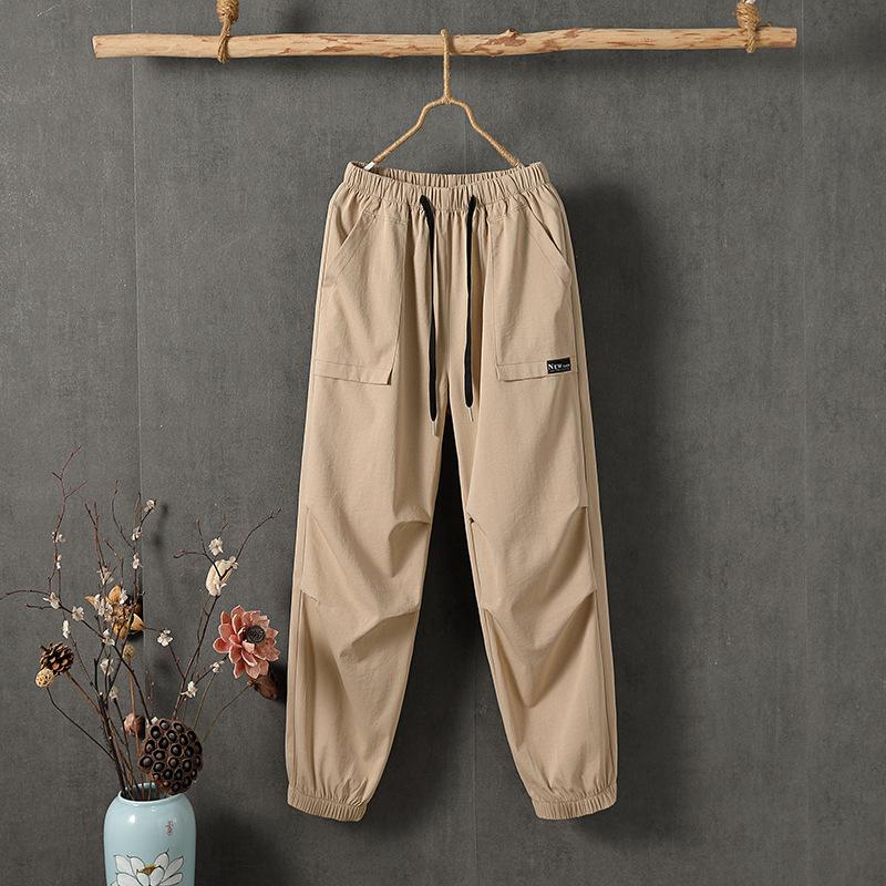 

Комбинезон женский с высокой талией, облегающий, летний, из ледяного шелка, тонкий, свободный, с присборенными штанинами, повседневный, больших размеров, брюки гаруны, женские спортивные брюки 4XL легкие хаки