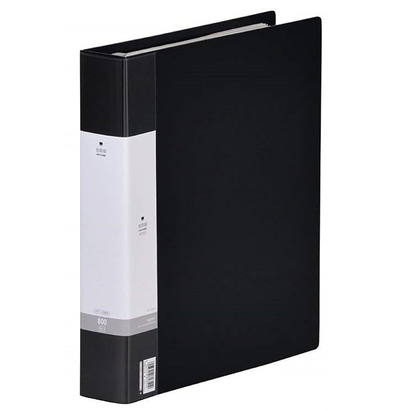 LIHIT LAB Business Card File, Replaceable, A4, 30 Holes, 800 Cards, Black G8803-24