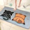 VIKAMA Cute Cartoon Kitten Hip Doormat Thickened Absorbent Bathroom Mat Cute Doormat Rug For Bedroom  Carpet For Live Room Decor