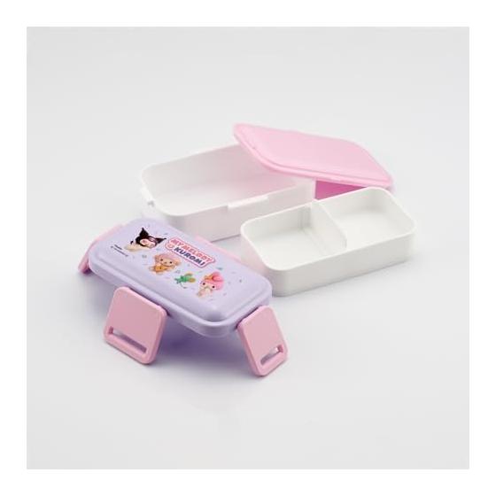Skater Bento Box Fluffy Lunch Box 2 Tiers 600ml Made In Japan Sanrio My Melody & Kuromi Netflix Pattern Girls PFLW4-A