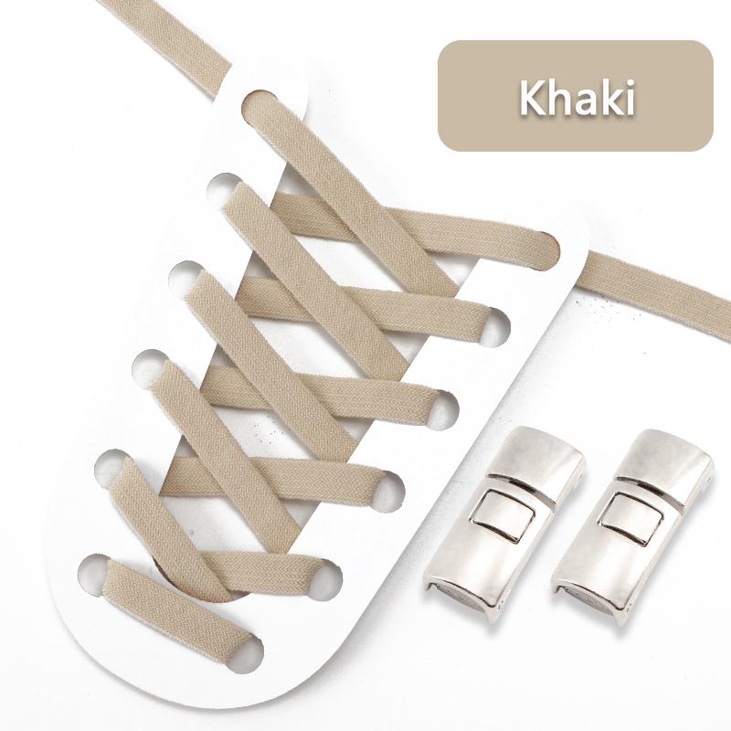 No Tie Shoelaces for Sneakers Flat Shoe Laces Elastic Metal Lock Convenient Personality Lazy Shoelace Rubber Band 1 Pair