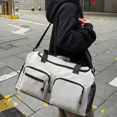 Ausgehen mit Handgepäcktasche mit großem Fassungsvermögen und Druckreduzierung, Trocken-Nass-Trennung, Sport-Trainings-Gymnastiktasche, Gürtel, Schuhfach