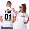 Stylisches T-Shirt mit Nummern-Kronen-Print für Damen und Herren, perfekt für legere Sommerkleidung
