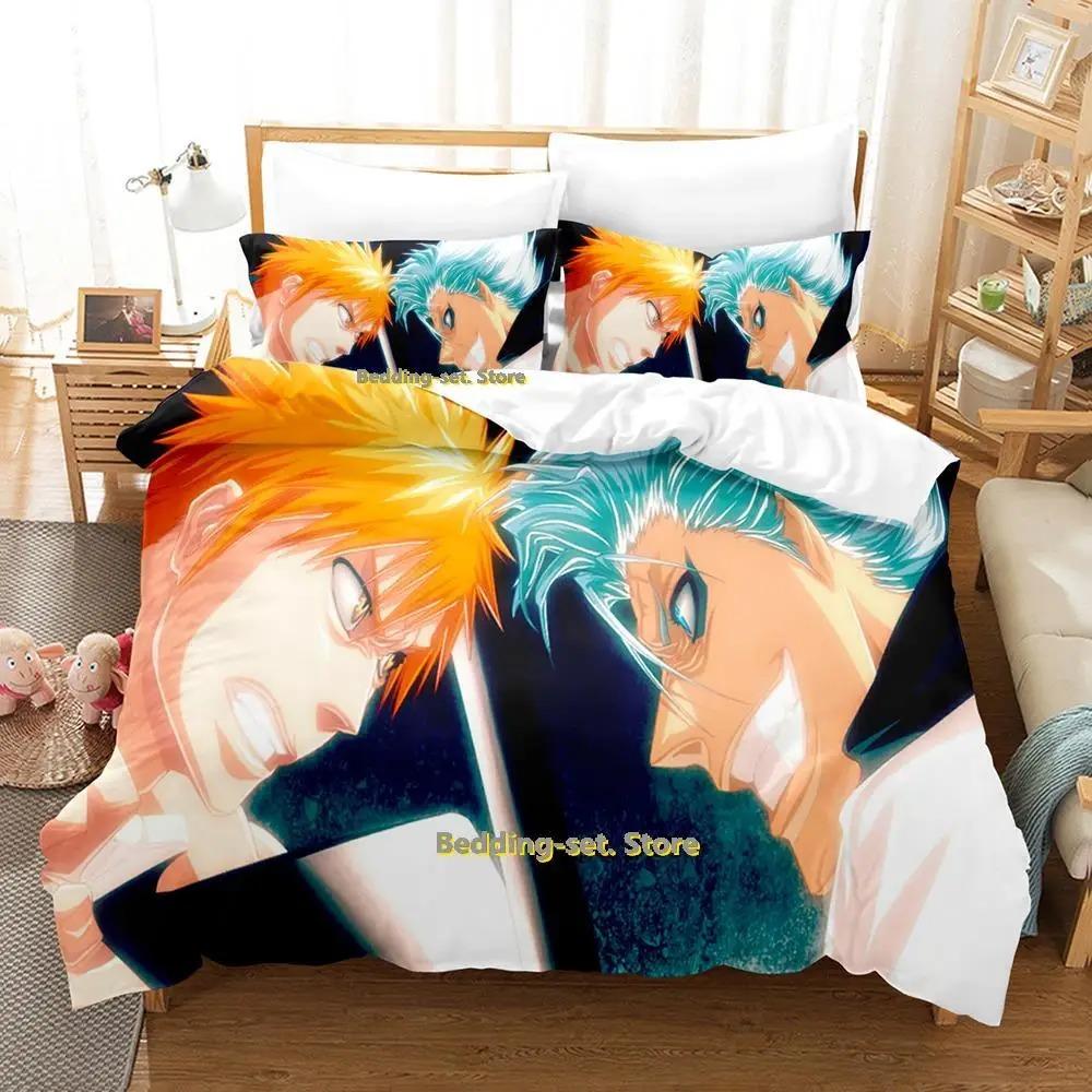 New Bleach Anime Bedding Set Cartoon 3 Piece Duvet Cover for Adult Kid Bedroom Cool Design
