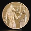 Gilded Egyptian Death Protector Anubis Reaper Commemorative Coin Collection
