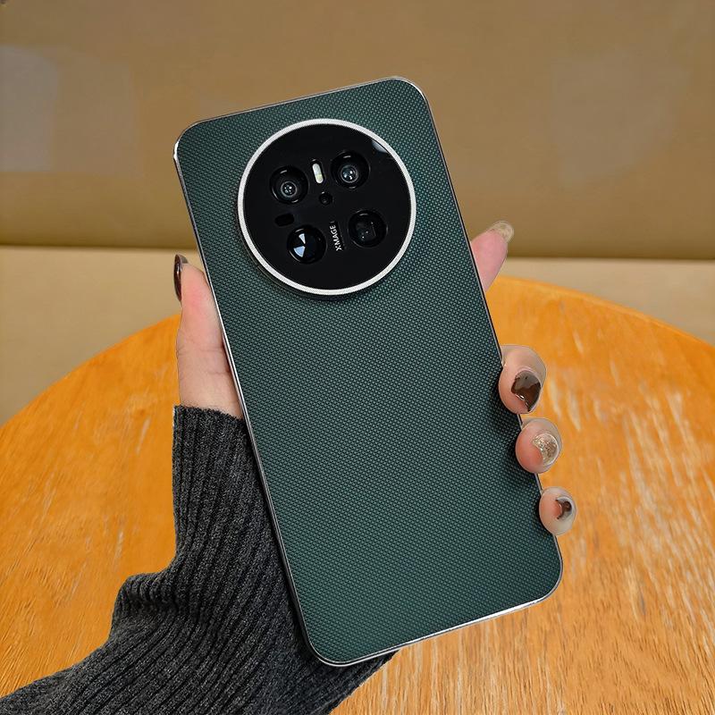 Applicable To Huawei Mate70pro Mobile Phone Case Electroplated 70air Lens All-inclusive Anti-drop Mt80 Business Leather Case Soft Edge