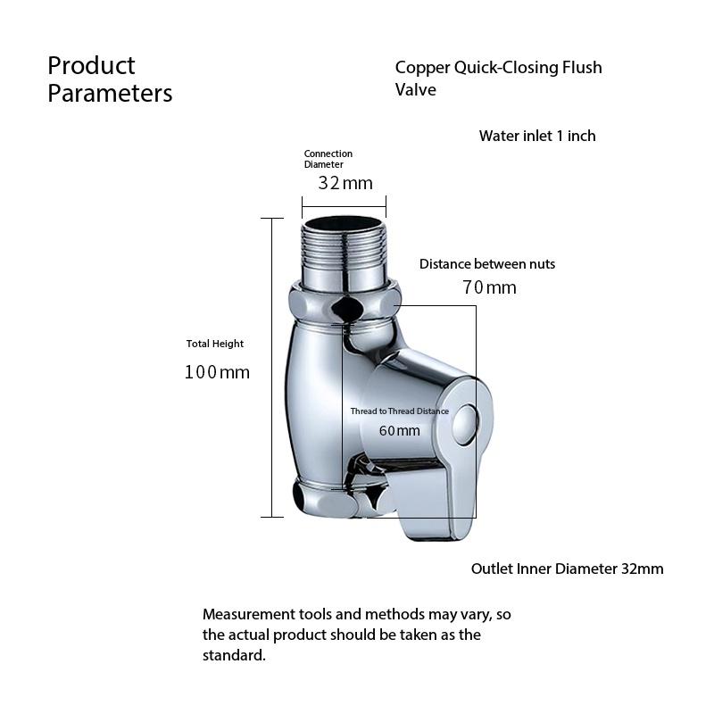 Quick-Open Pedal Brass Toilet Flush Valve with Modern Minimalism Design Water Saving & Eco-Friendly for Hotel Use
