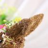 Cute Straw Easter Rabbit Figurine Bunny Sculpture Crafts Standing Animal for Table Wedding Indoor Decoration Gift