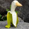 Realistic Resin Craft Creative Banana Duck Figurine, Sculpture, Novelty Art Micro Landscape Accessory Statue, Funny Desk Ornament for Home Office