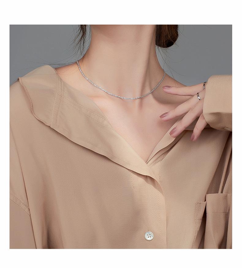 Elegant Sparkling Star Sequin Necklace for Women - Stylish Korean Collarbone Jewelry