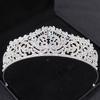 Silver Ab Crystal Tiaras and Crowns Headband for Women Rhinestone Diadem Bridal Wedding Hair Accessories Jewelry Crown Tiara
