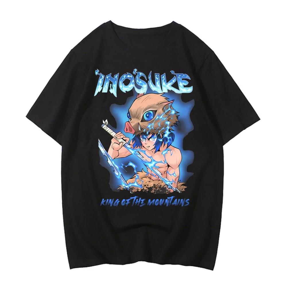 Japan Anime Demon Slayer Graphic Print T-shirt Men Women Loose Casual Oversized Cotton Comfortable Soft Top Streetwear Harajuku Fashion Summer New Tee