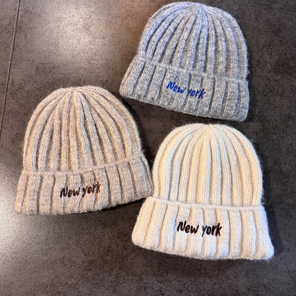New York Lettering Knitted Hat With Windproof Warmth For Casual Gift Fashion